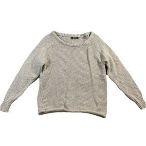 BTFBM Tan Rolled Hem Long Sleeve Pullover Knit Sweater Boho Womens Size S